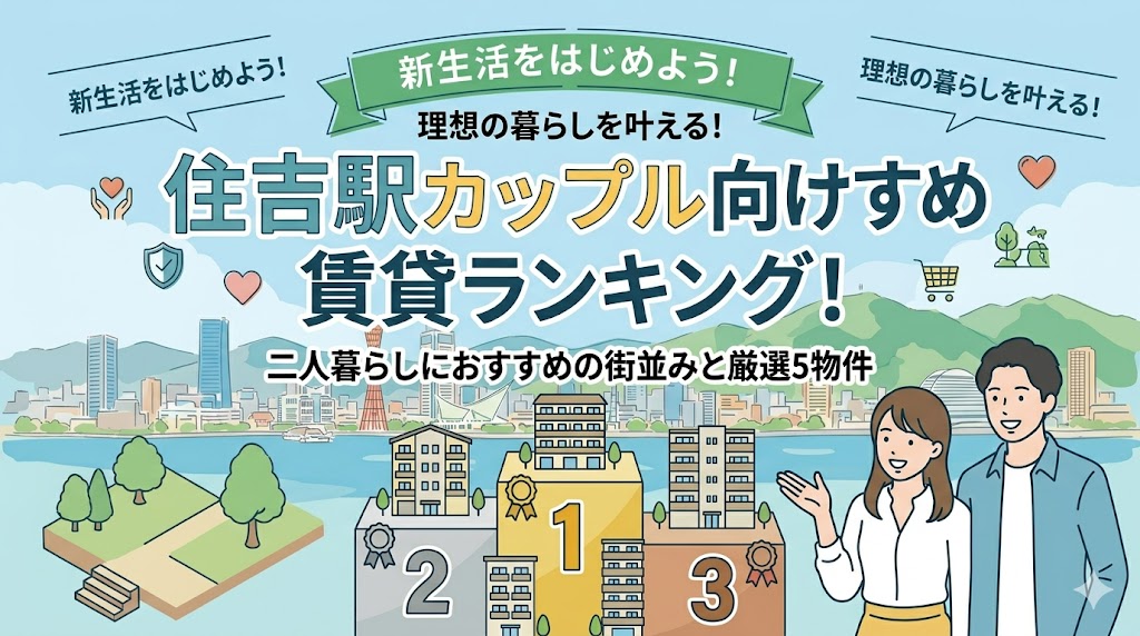 住吉駅のカップル向け賃貸ランキング！二人暮らしにおすすめの街並みと厳選5物件