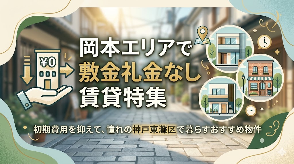 岡本エリアで敷金礼金なし賃貸特集！初期費用を抑えて憧れの神戸東灘区
